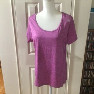 Reebok Purple Women's Size XL Short Sleeve Scoop Neck Athletic Top